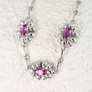Natural Ruby Flower Motif Bracelet 18K Gold